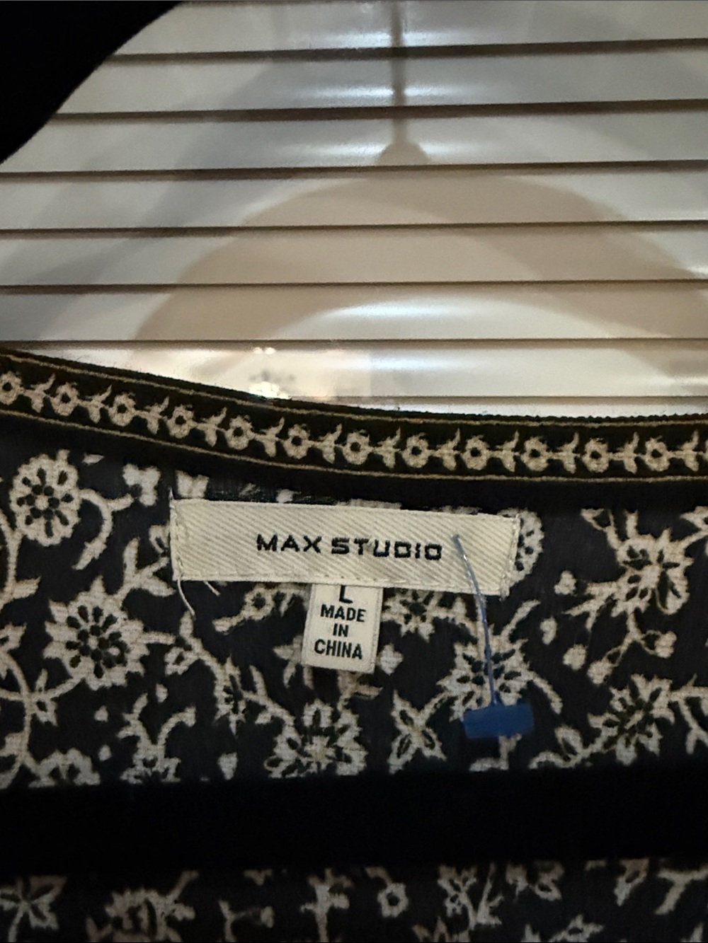 Max Studio Black and White Floral High-Low Wrap Dress - Picture 3 of 5